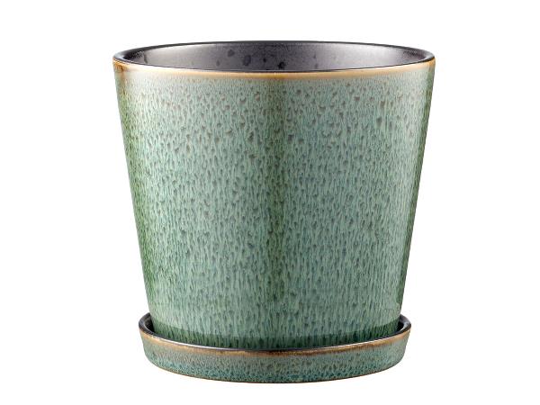Bitz Planter 14 cm stoneware green/black - [ka(:)rısma] showroom & concept store