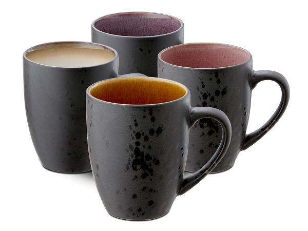 Bitz  Mug set 30 cl 4 pieces black/lilac-light red-cream-amber - [ka(:)rısma] showroom & concept store