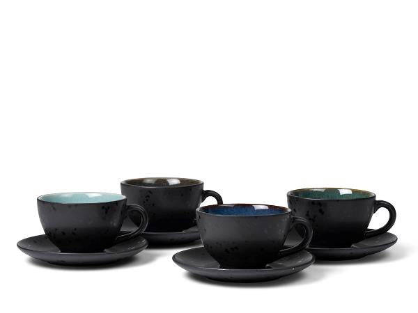 Bitz Set of 4 Cups with Saucers 24cl Stoneware - [ka(:)rısma] showroom & concept store
