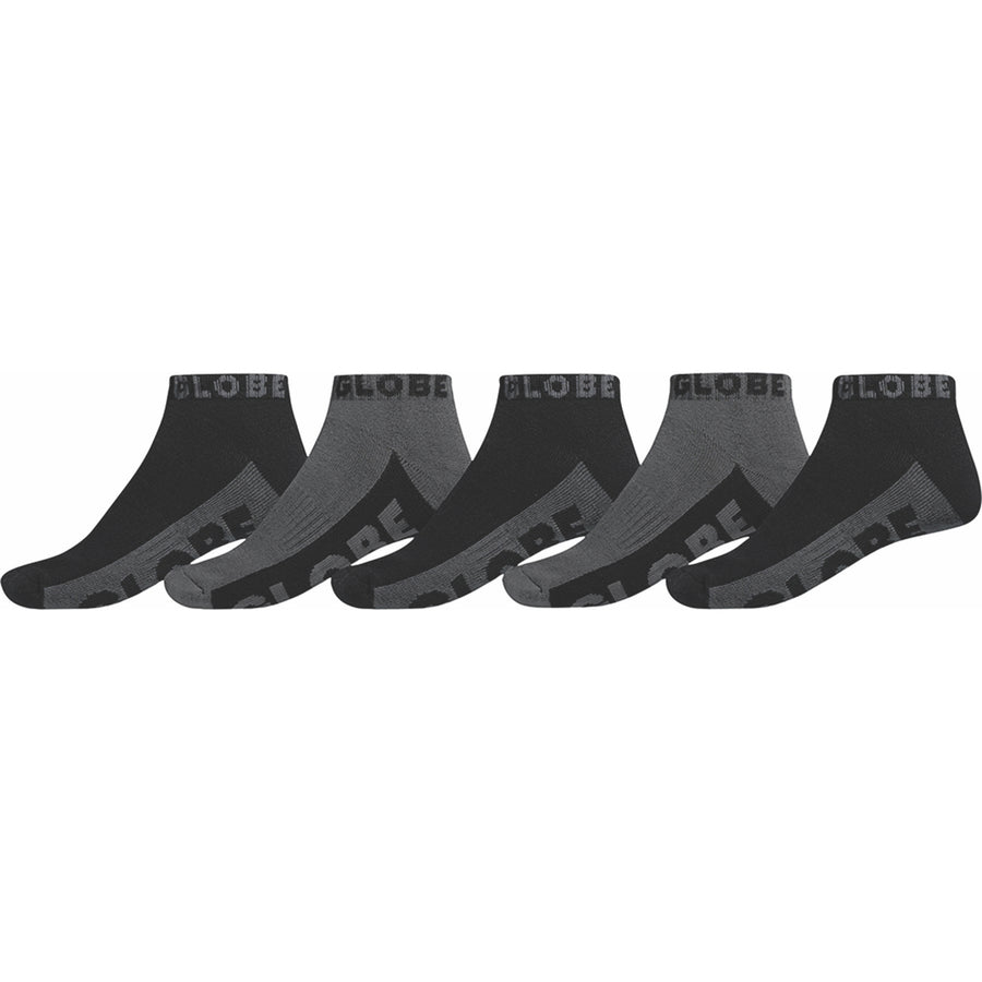 GLOBE Black/Grey Ankle Socks 5-Pack - [ka(:)rısma] showroom & concept store